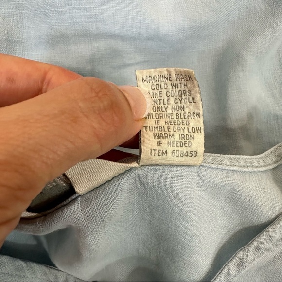 J Jill Light Blue Linen Embroidery Tunic - Picture 5 of 7